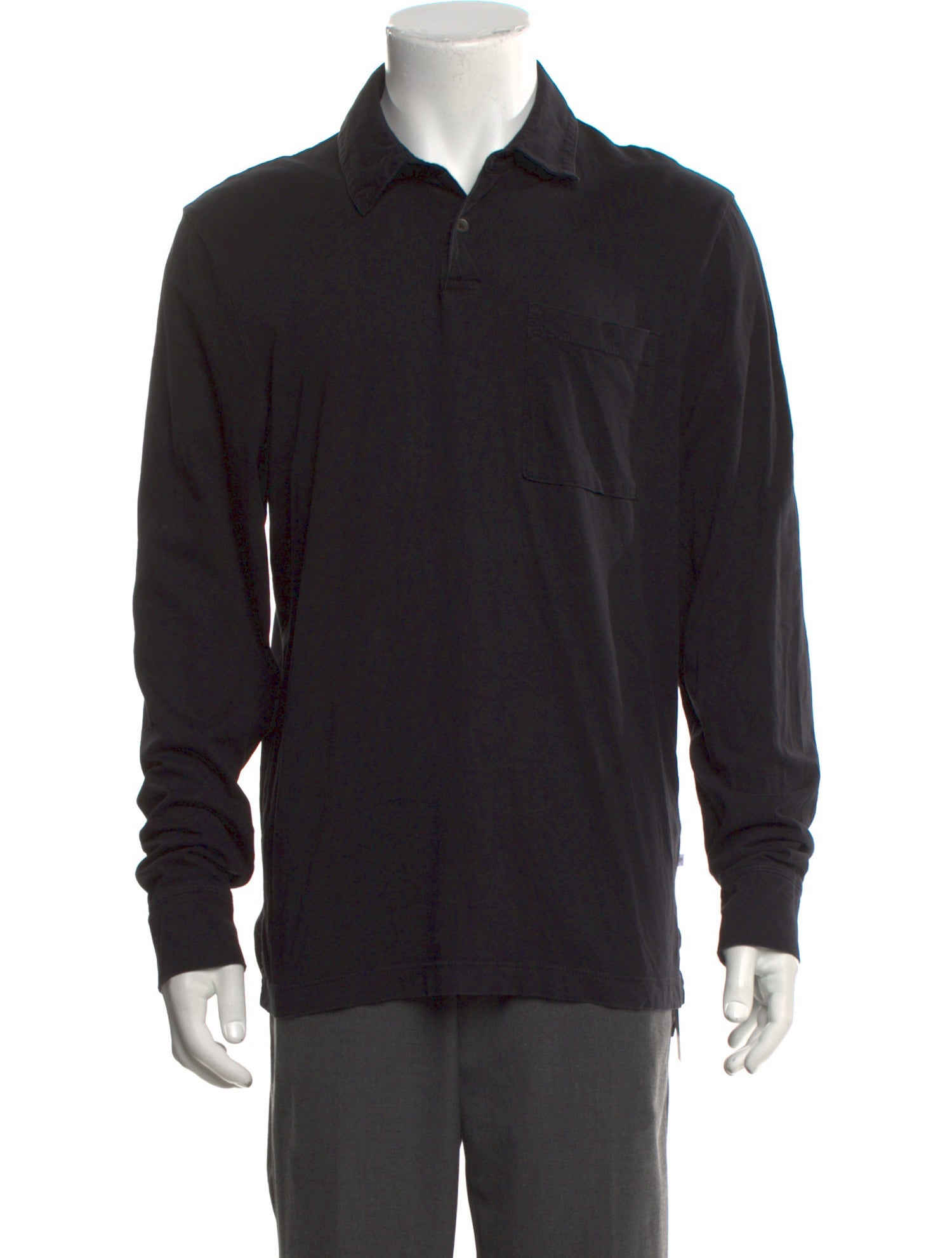 James Perse Collar Long Sleeve Polo Shirt