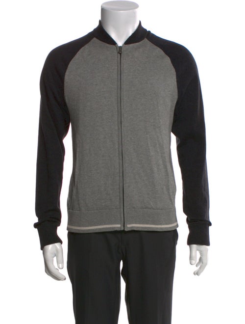 James Perse Colorblock Pattern Bomber Jacket