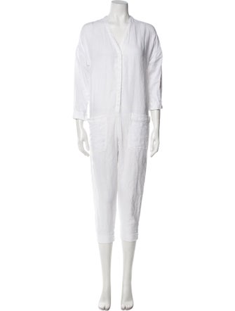 James Perse Linen V-Neck Jumpsuit