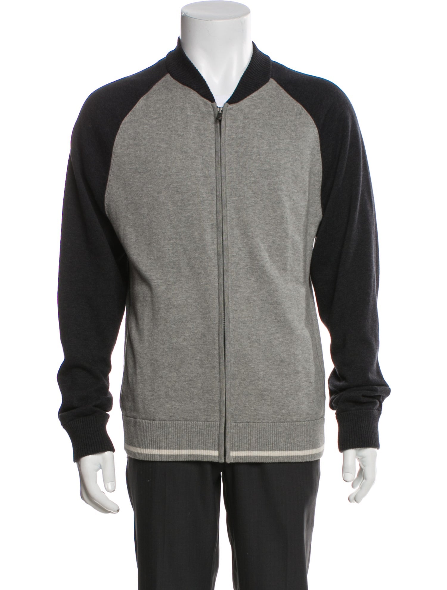 James Perse Colorblock Pattern Bomber Jacket