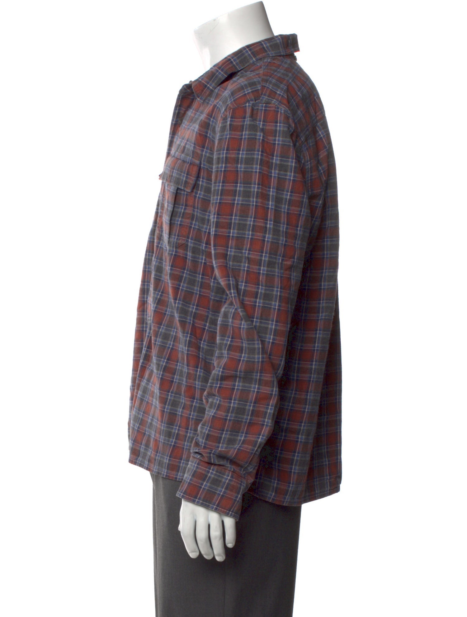 James Perse Plaid Print Long Sleeve Shirt