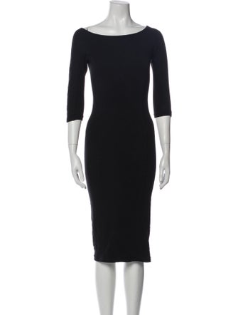 James Perse Bateau Neckline Midi Length Dress