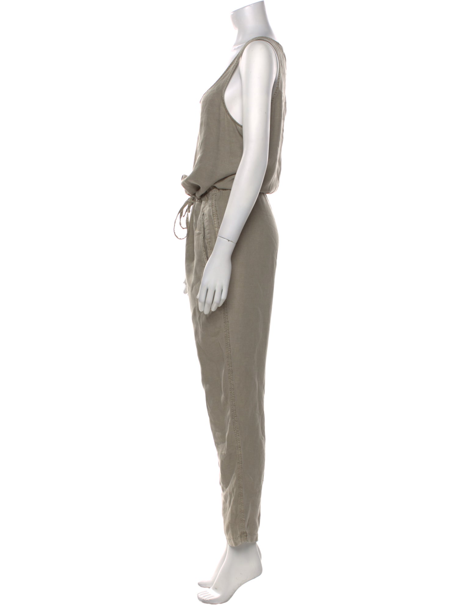 James Perse Linen Scoop Neck Jumpsuit