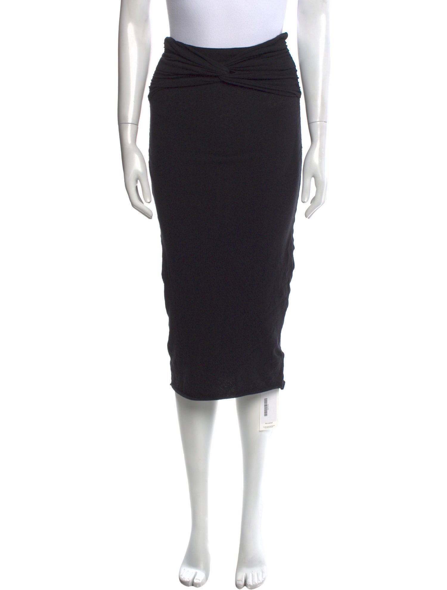 James Perse Raw-Edge Trim Knee-Length Skirt