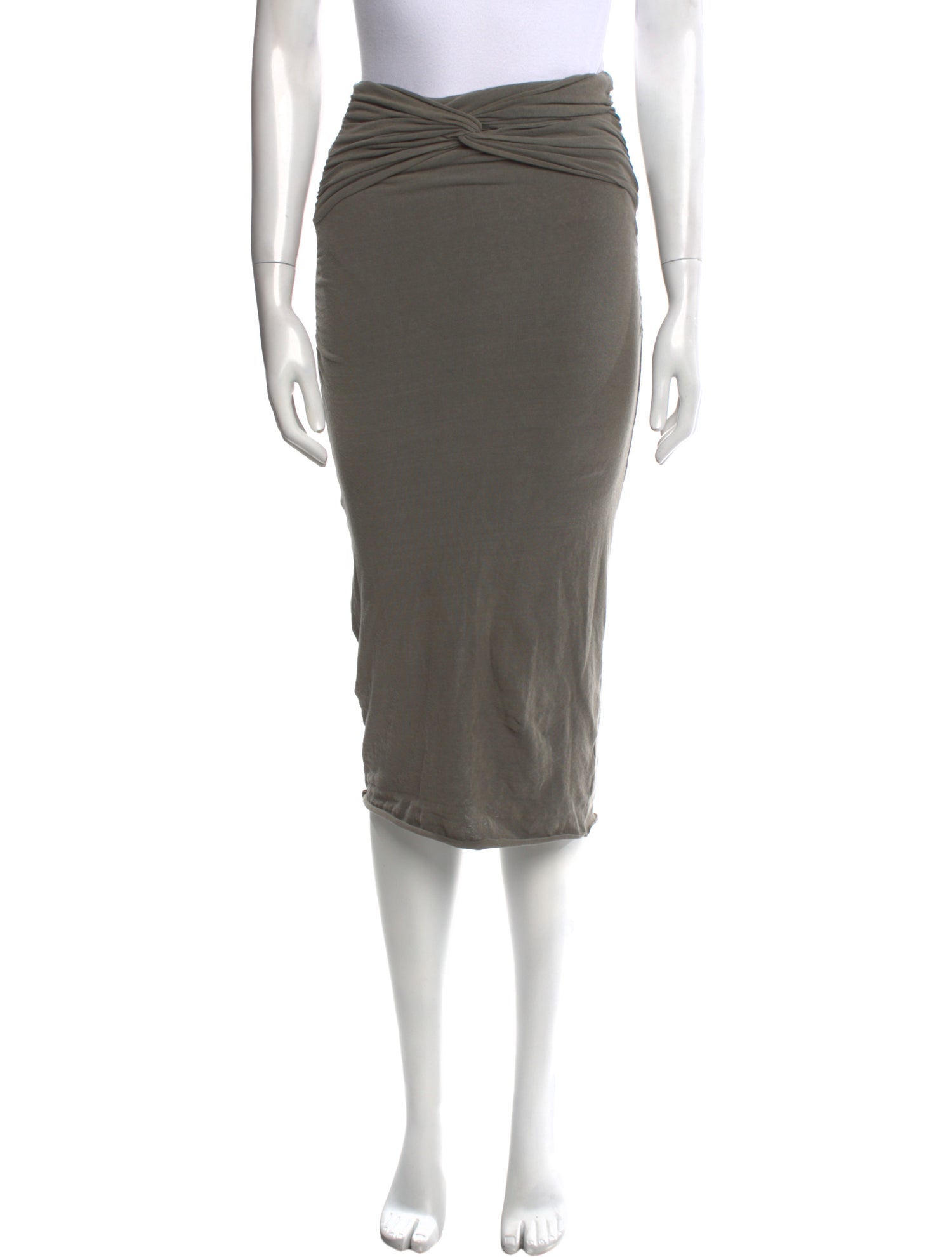James Perse Raw-Edge Trim Knee-Length Skirt