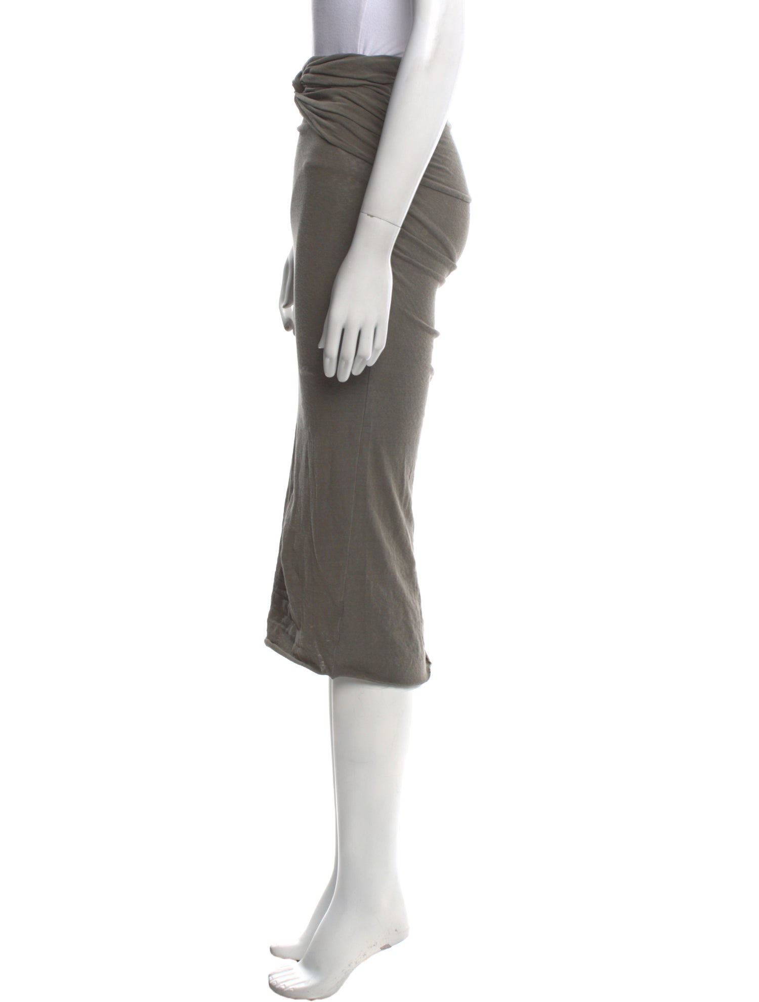 James Perse Raw-Edge Trim Knee-Length Skirt