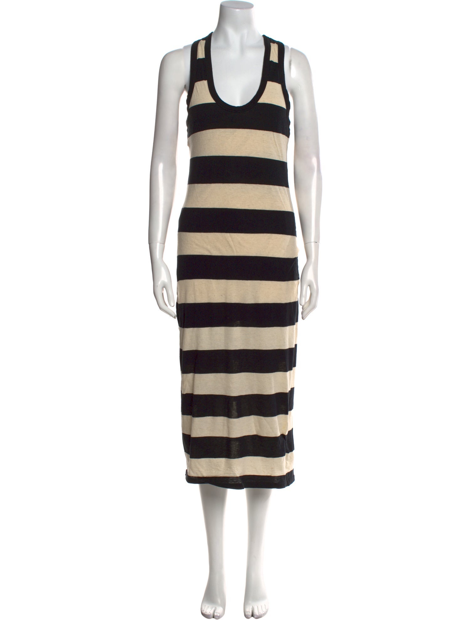 James Perse Striped Midi Length Dress