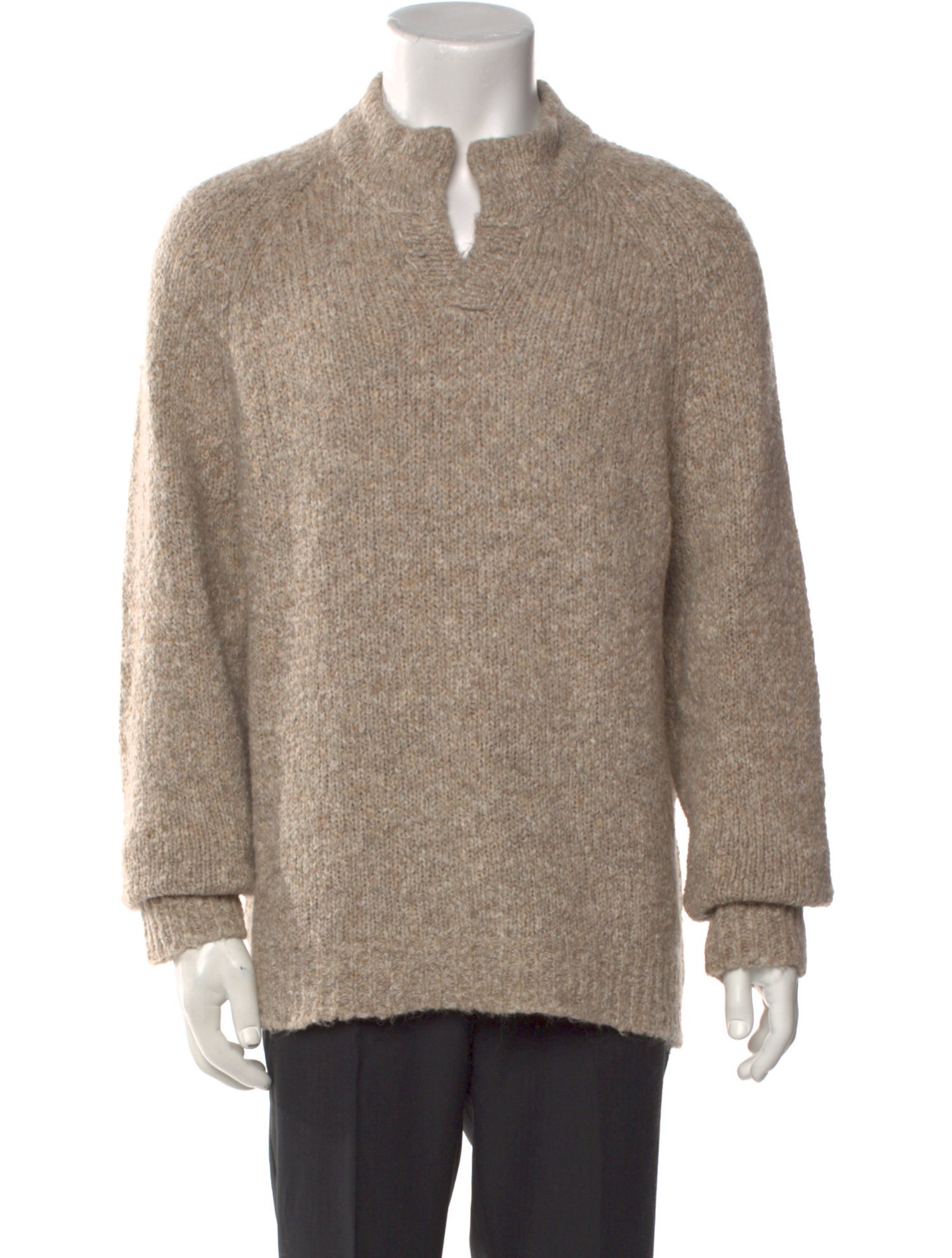 James Perse Scoop Neck Long Sleeve Polo Sweater