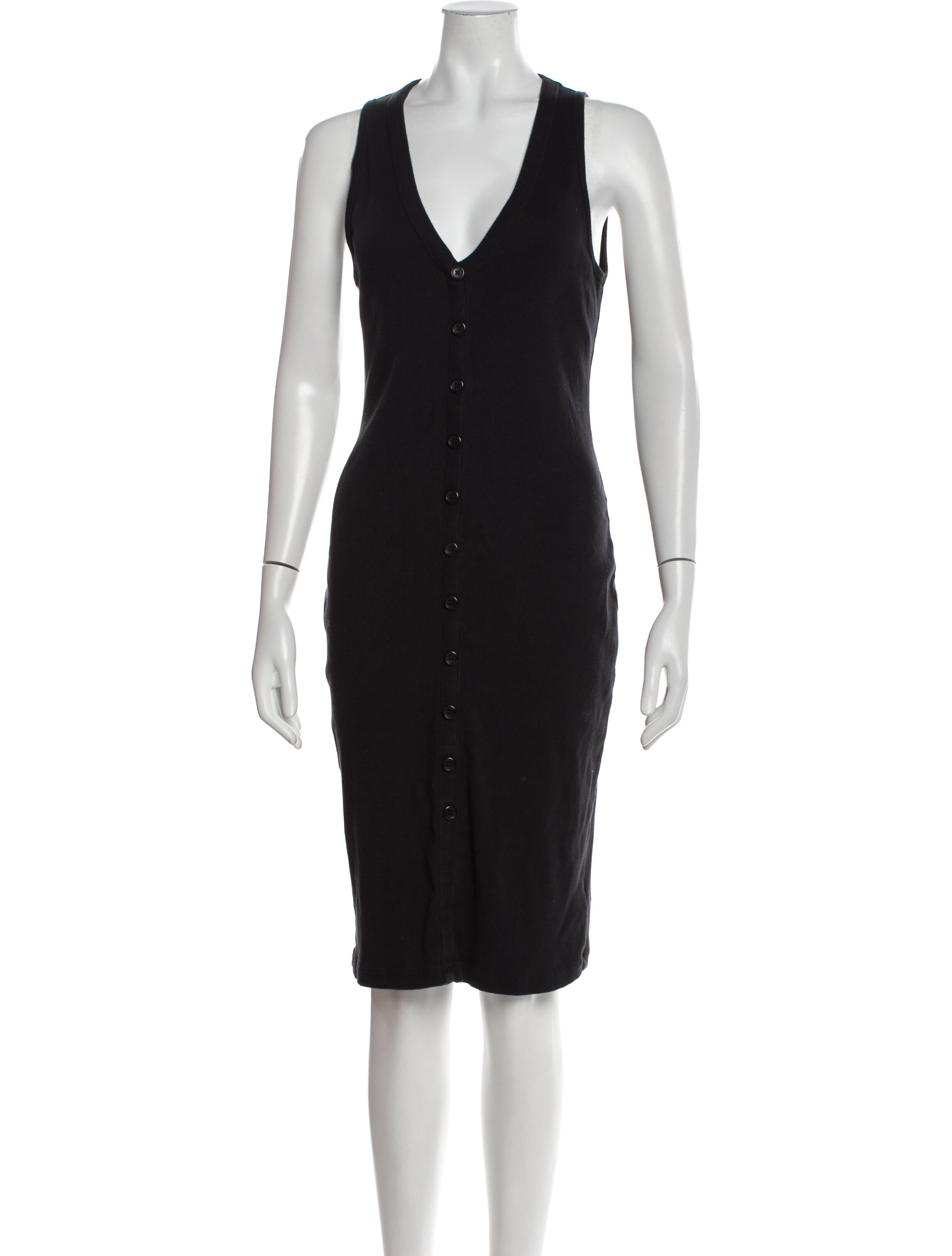 James Perse V-Neck Knee-Length Dress