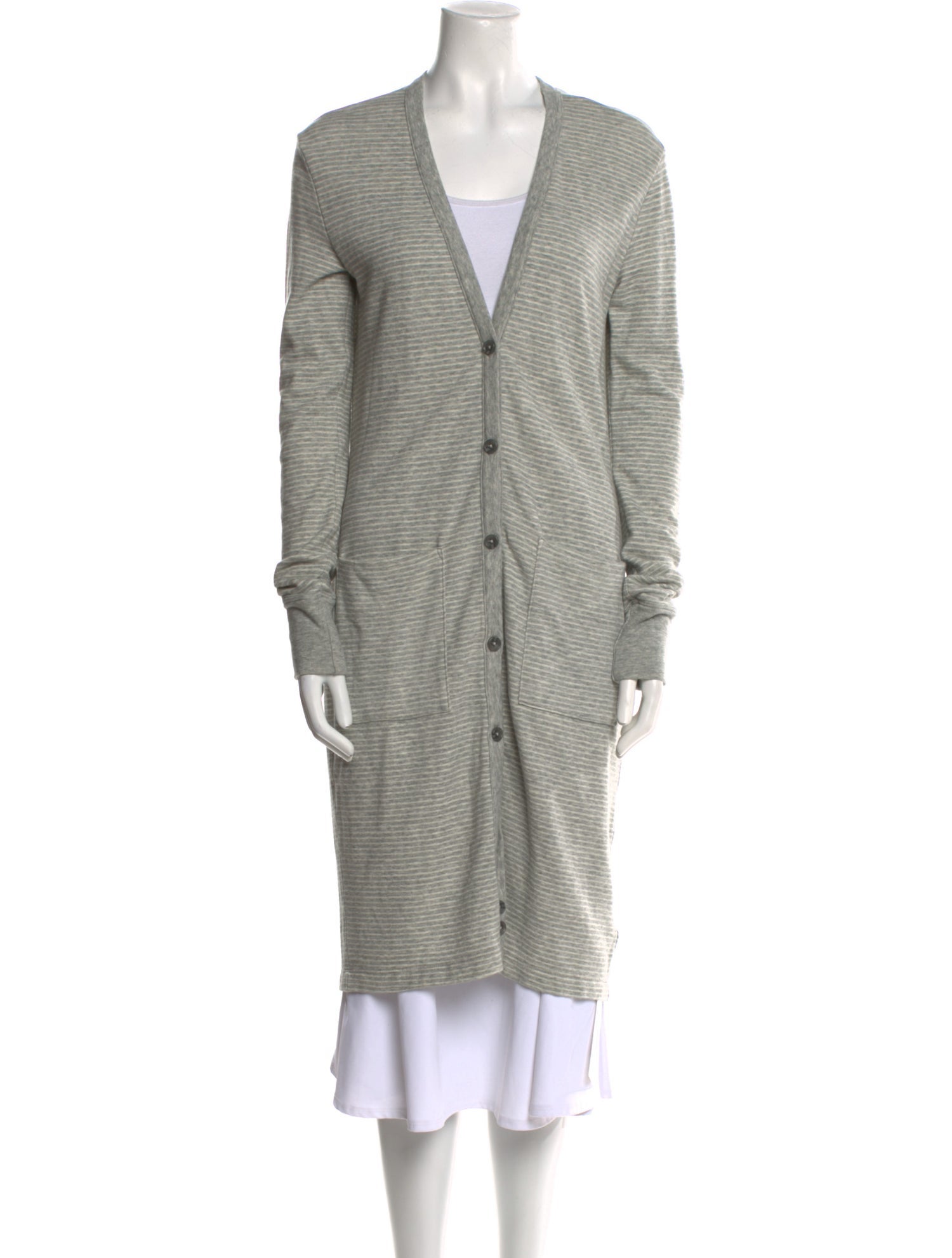 James Perse Striped V-Neck Sweater