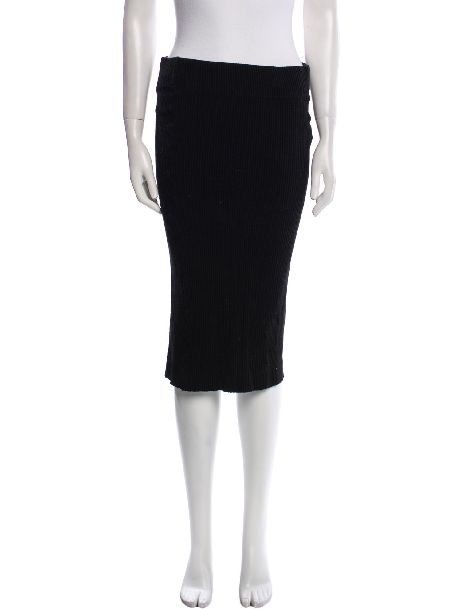 James Perse Raw-Edge Trim Knee-Length Skirt