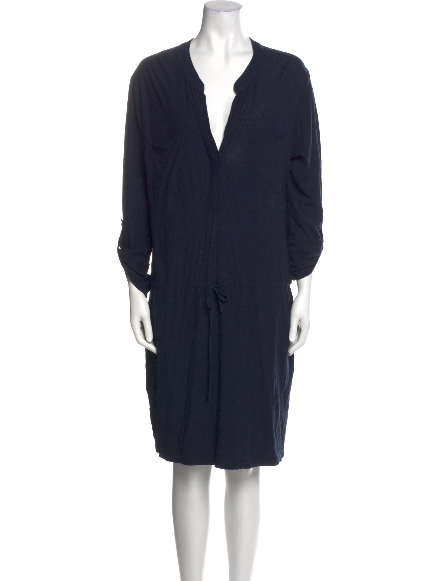 James Perse V-Neck Knee-Length Dress