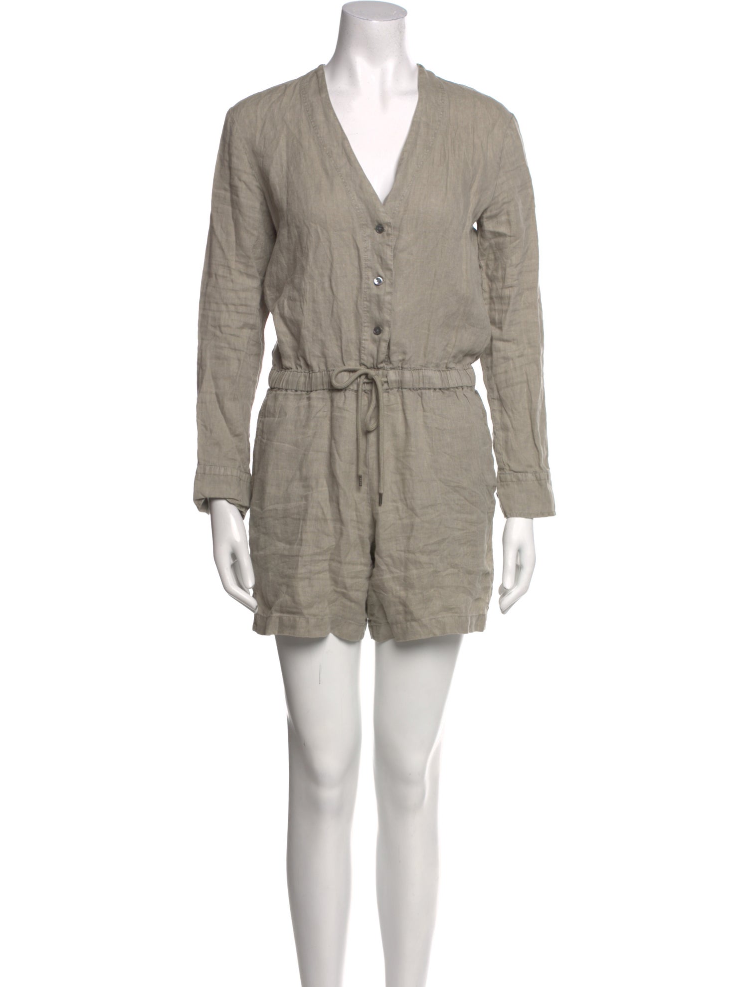 James Perse Linen V-Neck Romper