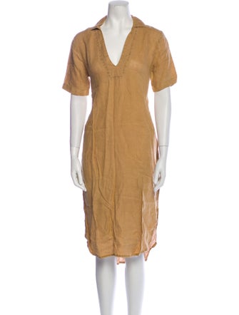 James Perse Linen Midi Length Dress