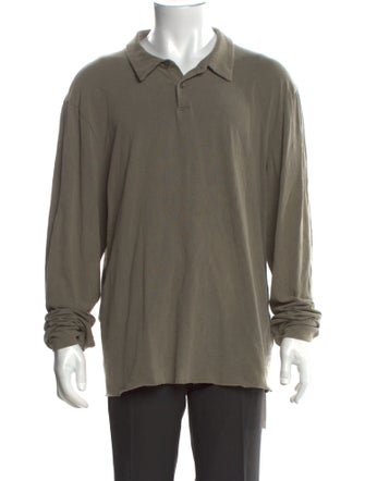 James Perse Crew Neck Long Sleeve Polo Shirt
