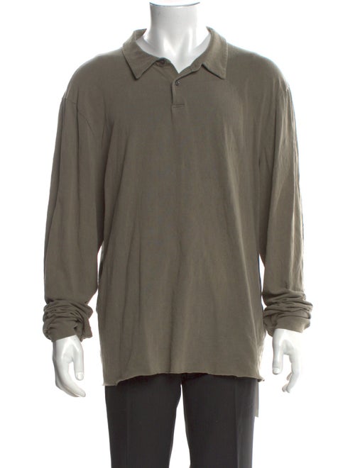 James Perse Crew Neck Long Sleeve Polo Shirt