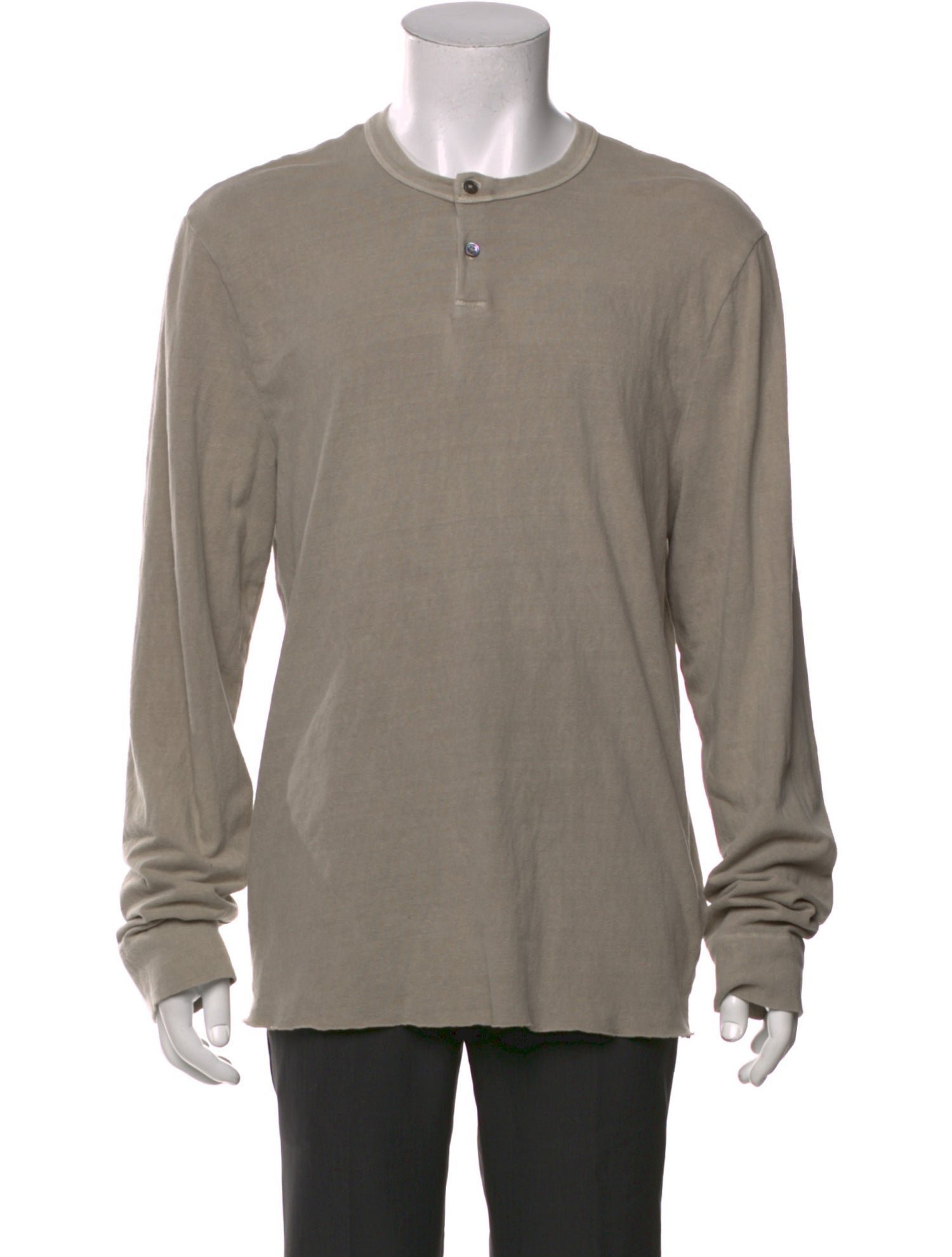 James Perse Crew Neck Long Sleeve Polo Shirt