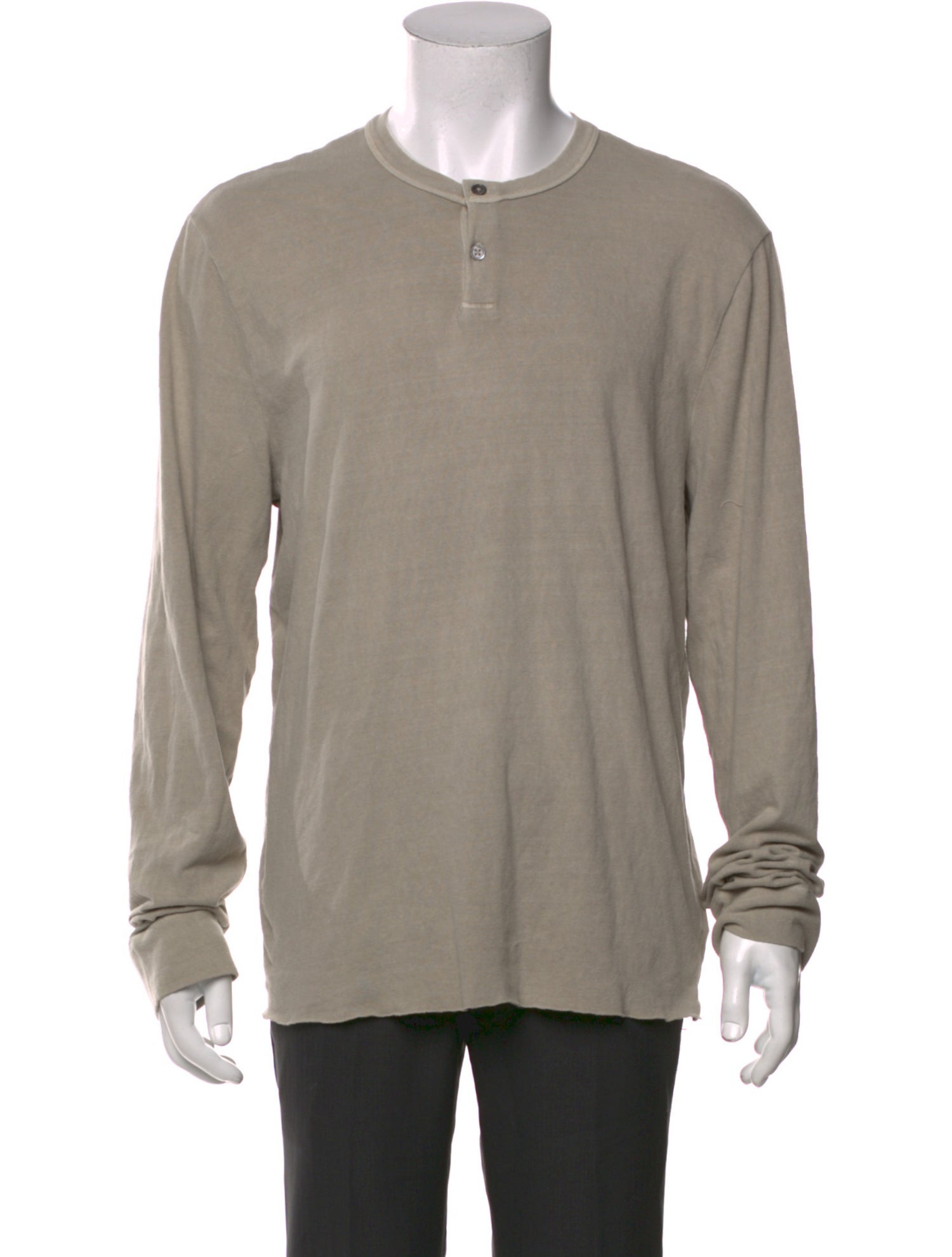 James Perse Crew Neck Long Sleeve Polo Shirt