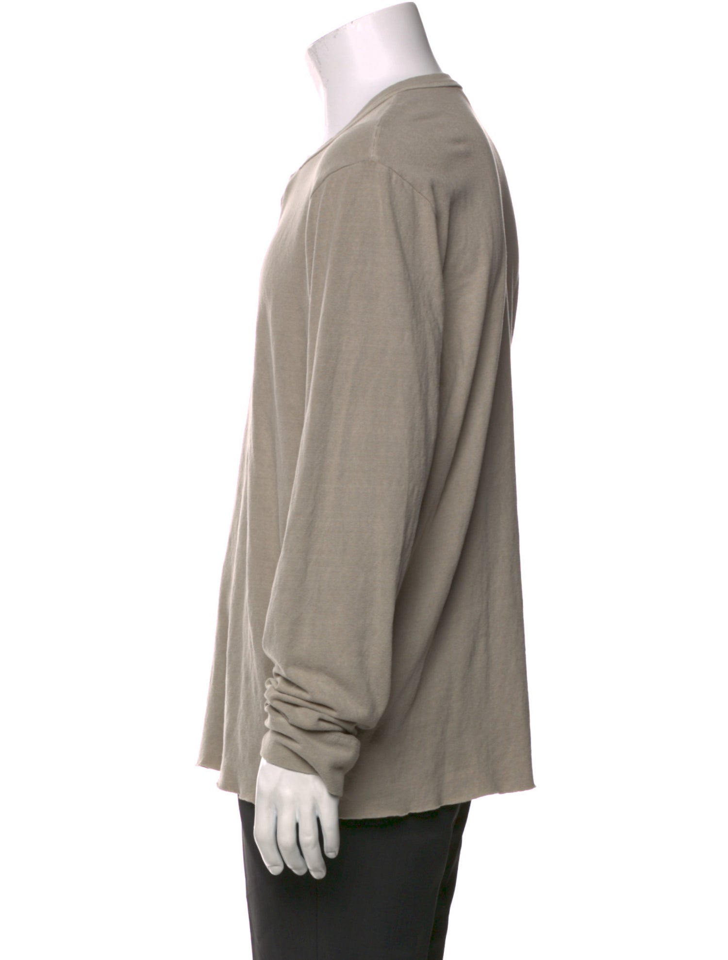 James Perse Crew Neck Long Sleeve Polo Shirt