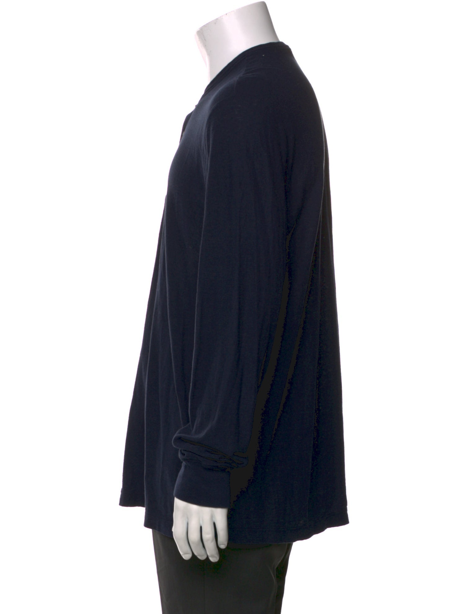 James Perse Crew Neck Long Sleeve Polo Shirt