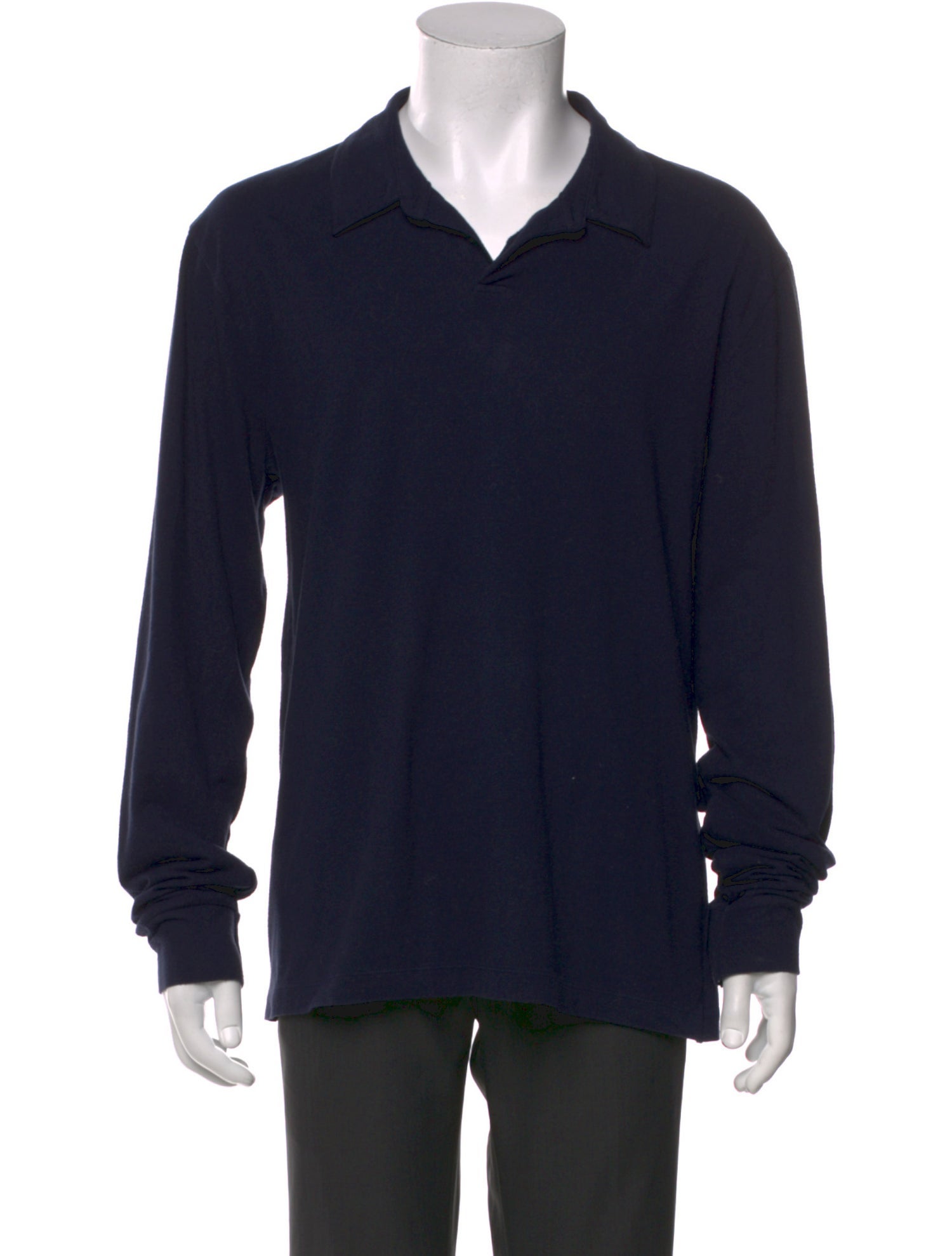 James Perse V-Neck Long Sleeve Polo Shirt