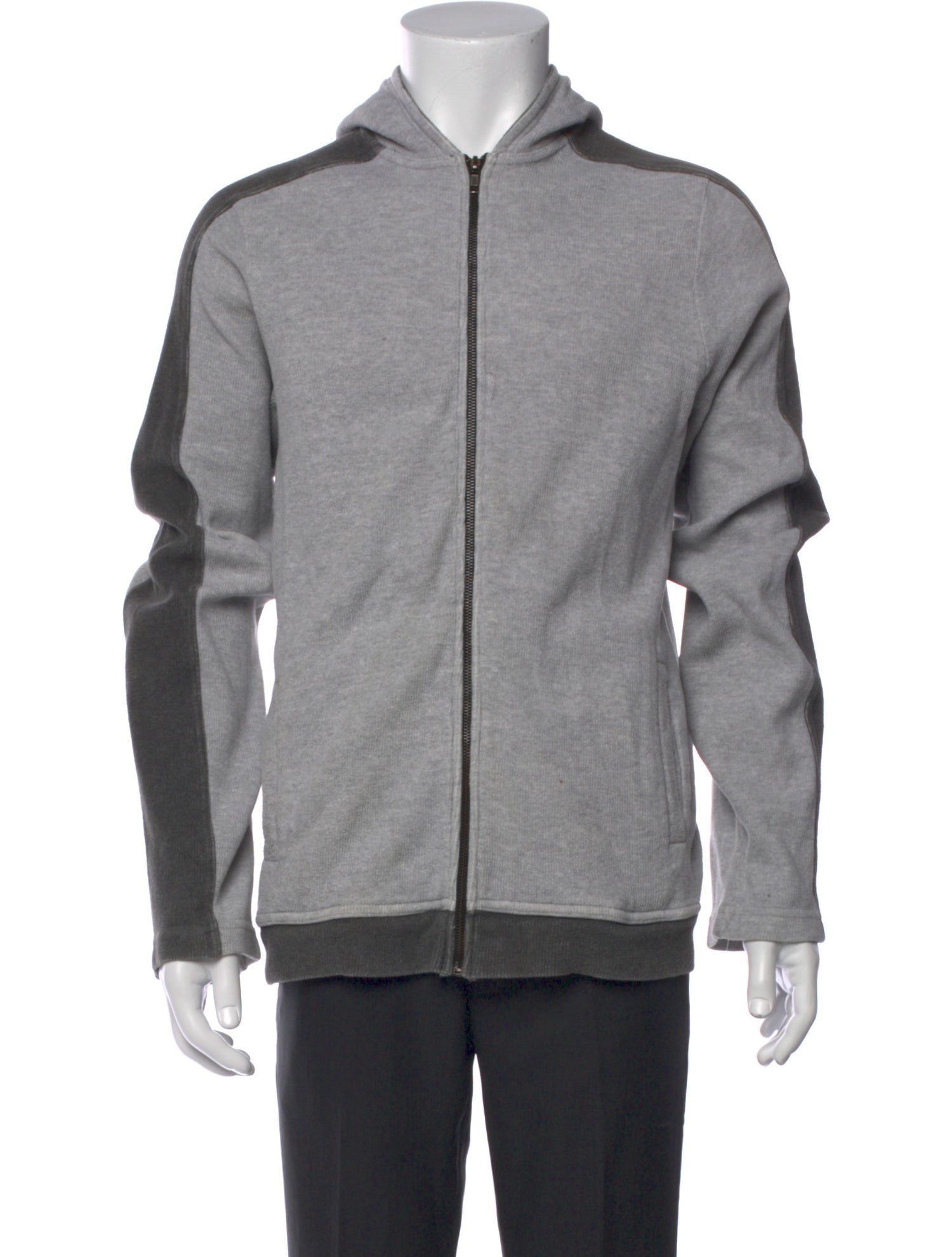 James Perse Colorblock Pattern Mock Neck Hoodie