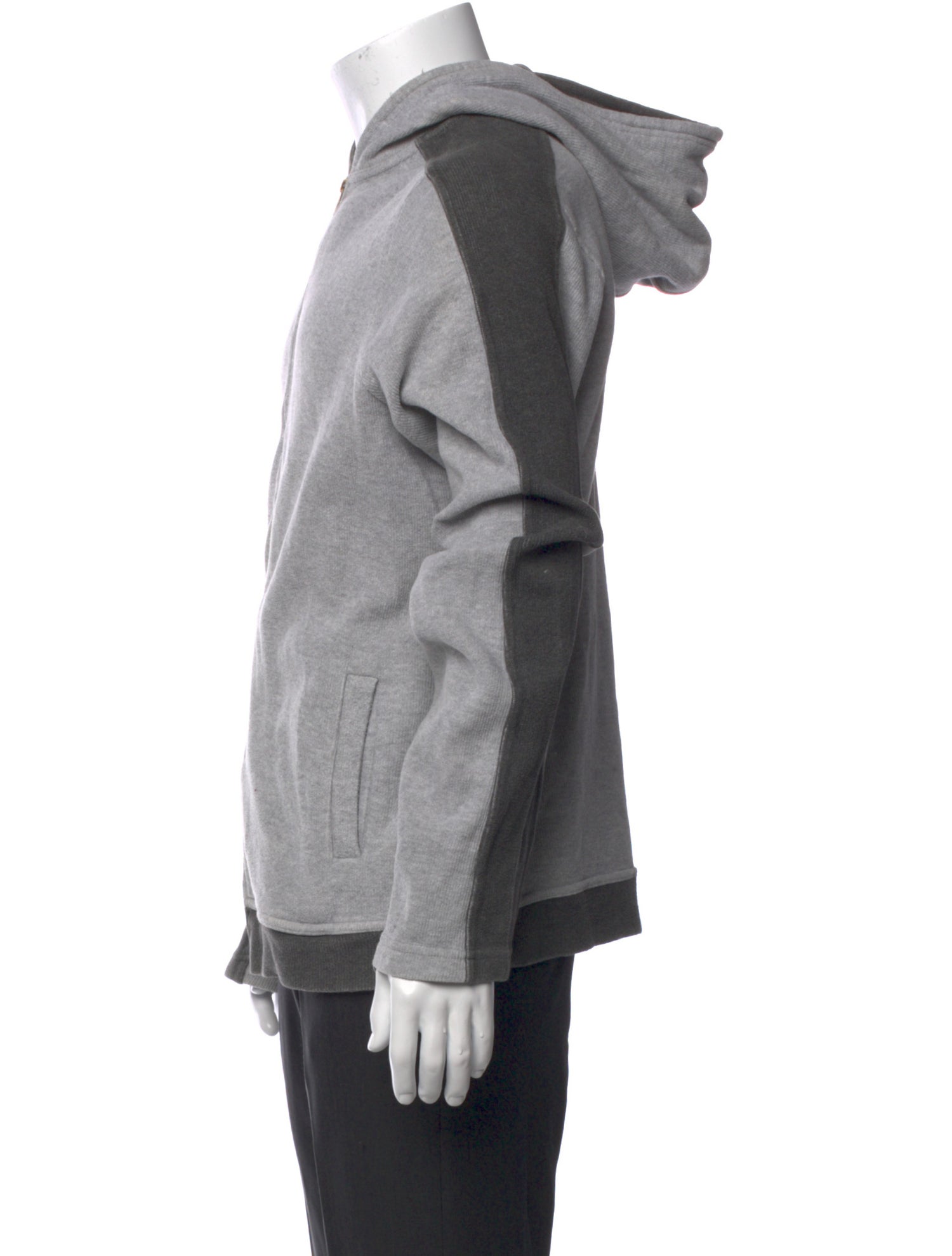 James Perse Colorblock Pattern Mock Neck Hoodie