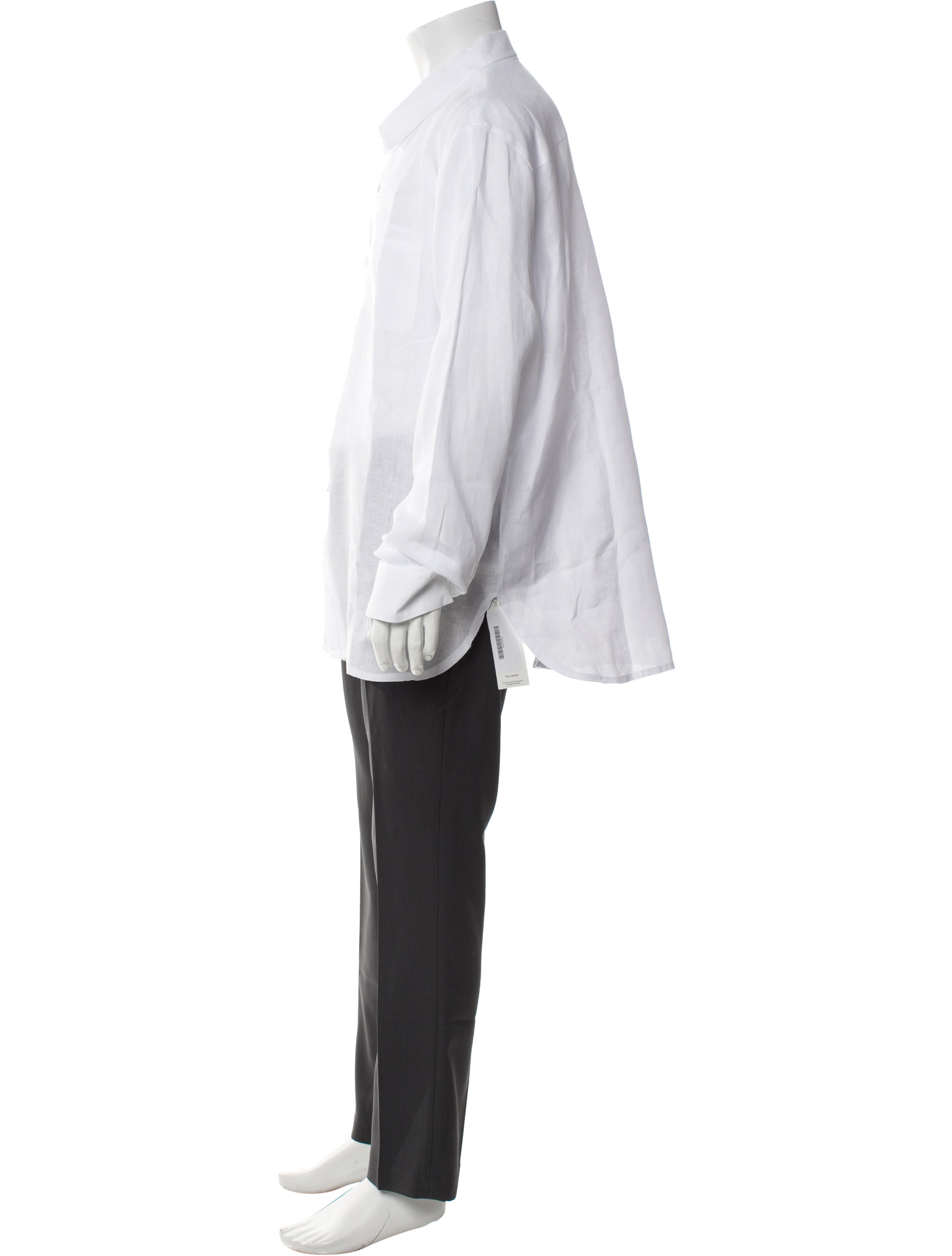 James Perse Linen Long Sleeve Tuxedo Shirt