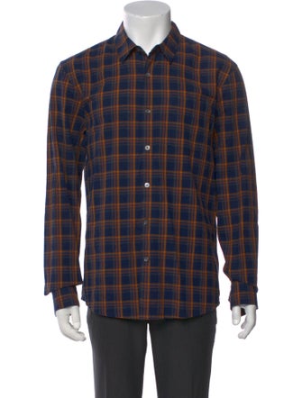 James Perse Plaid Print Long Sleeve Shirt