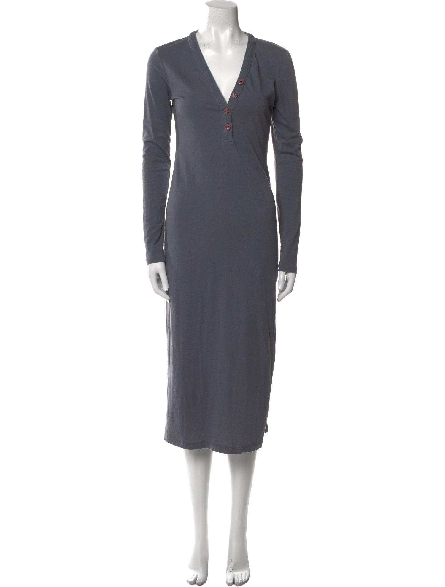James Perse V-Neck Midi Length Dress