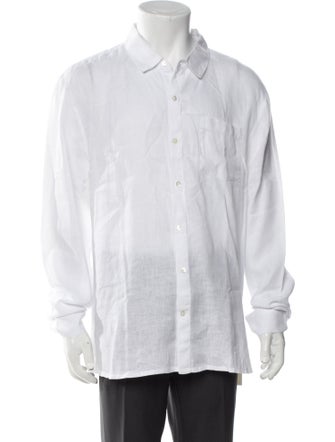 James Perse Linen Printed Dress Shirt