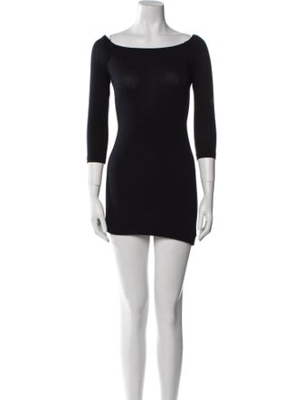 James Perse Bateau Neckline Mini Dress