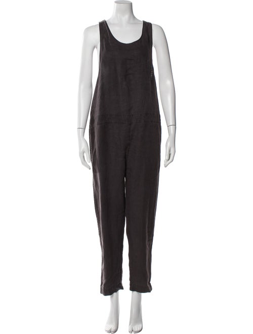 James Perse Linen Scoop Neck Jumpsuit
