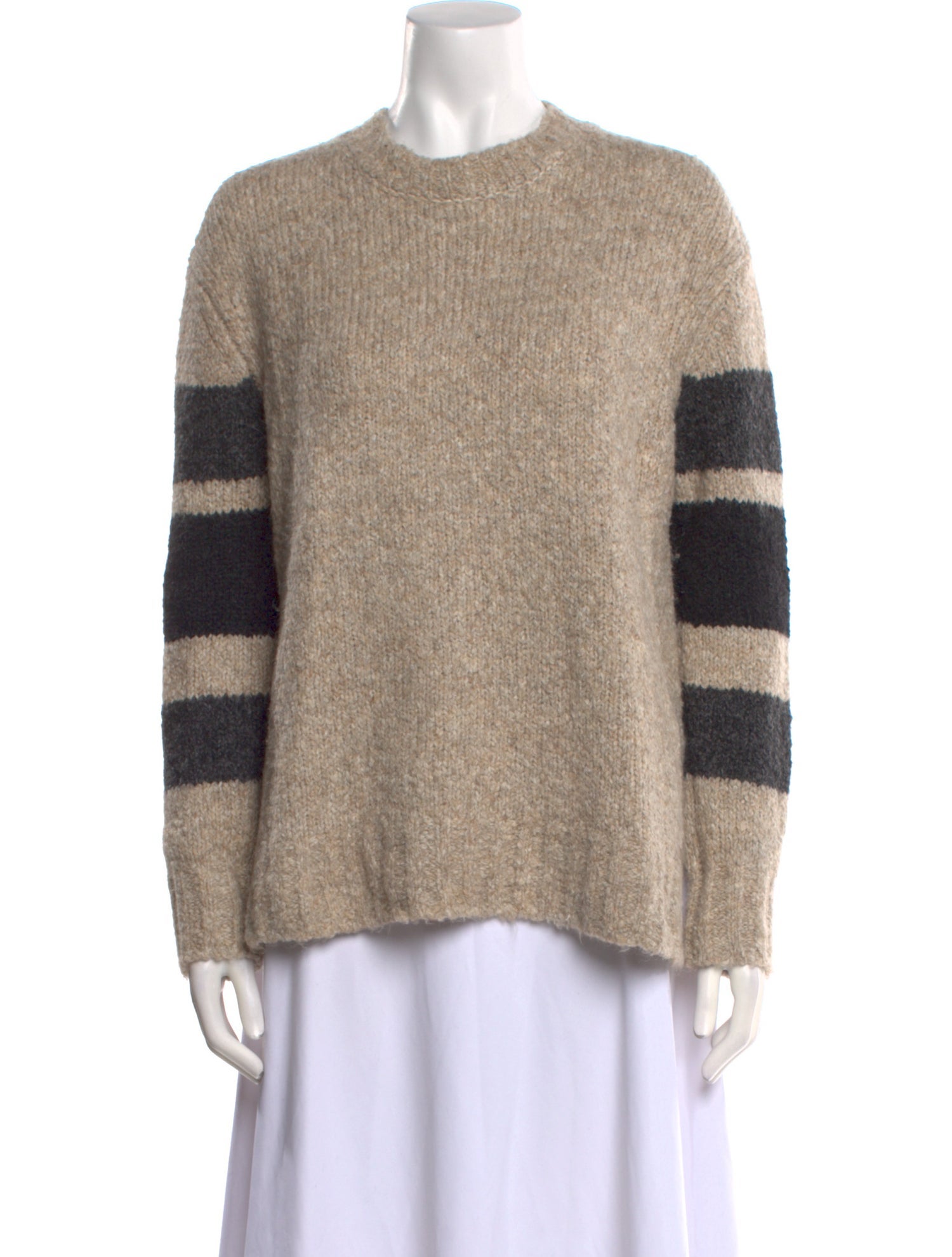 James Perse Colorblock Pattern Mock Neck Sweater