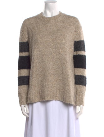 James Perse Colorblock Pattern Mock Neck Sweater