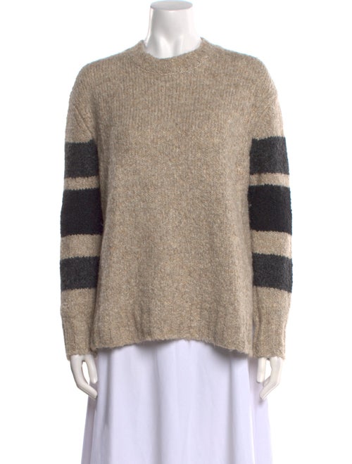 James Perse Colorblock Pattern Mock Neck Sweater