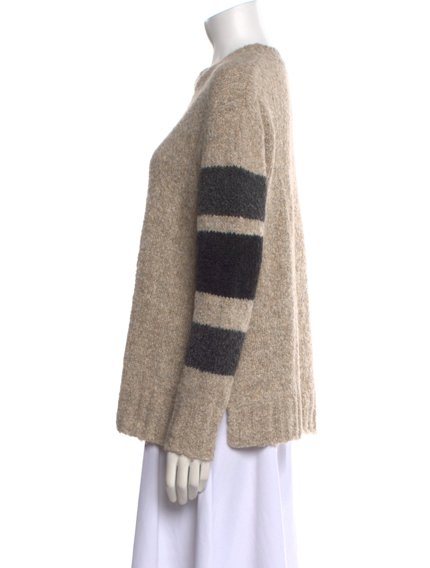James Perse Colorblock Pattern Mock Neck Sweater