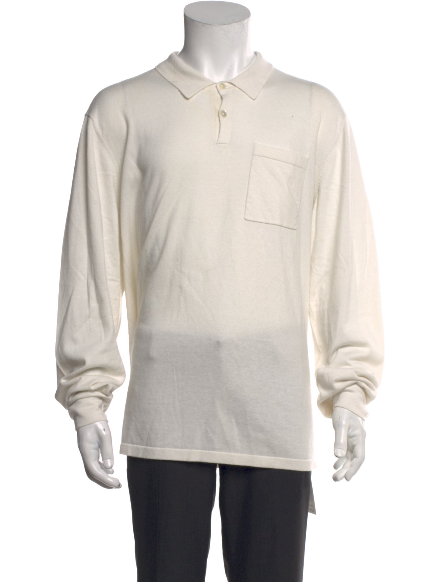 James Perse Collar Long Sleeve Polo Shirt
