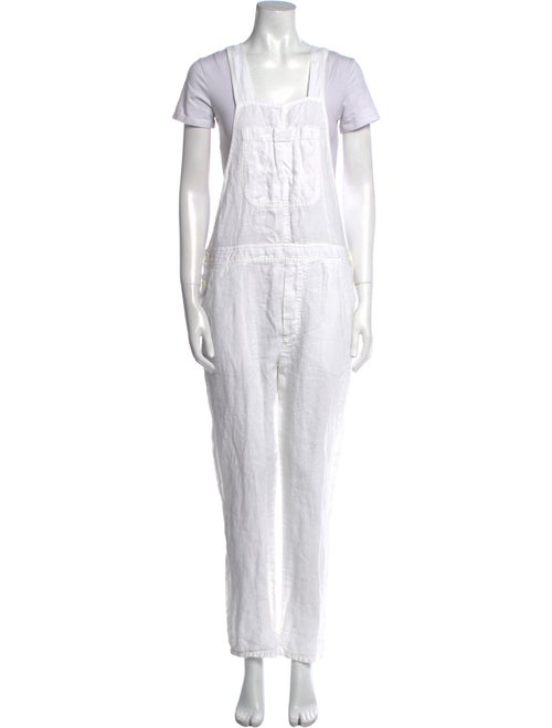 James Perse Linen Square Neckline Overalls