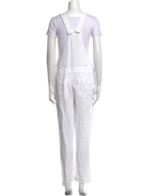 James Perse Linen Square Neckline Overalls