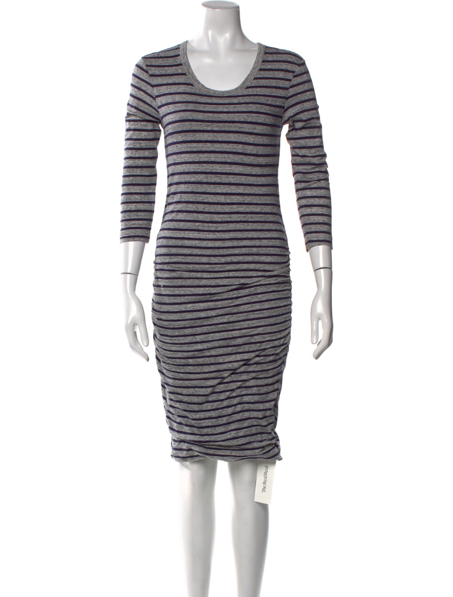 James Perse Striped Knee-Length Dress