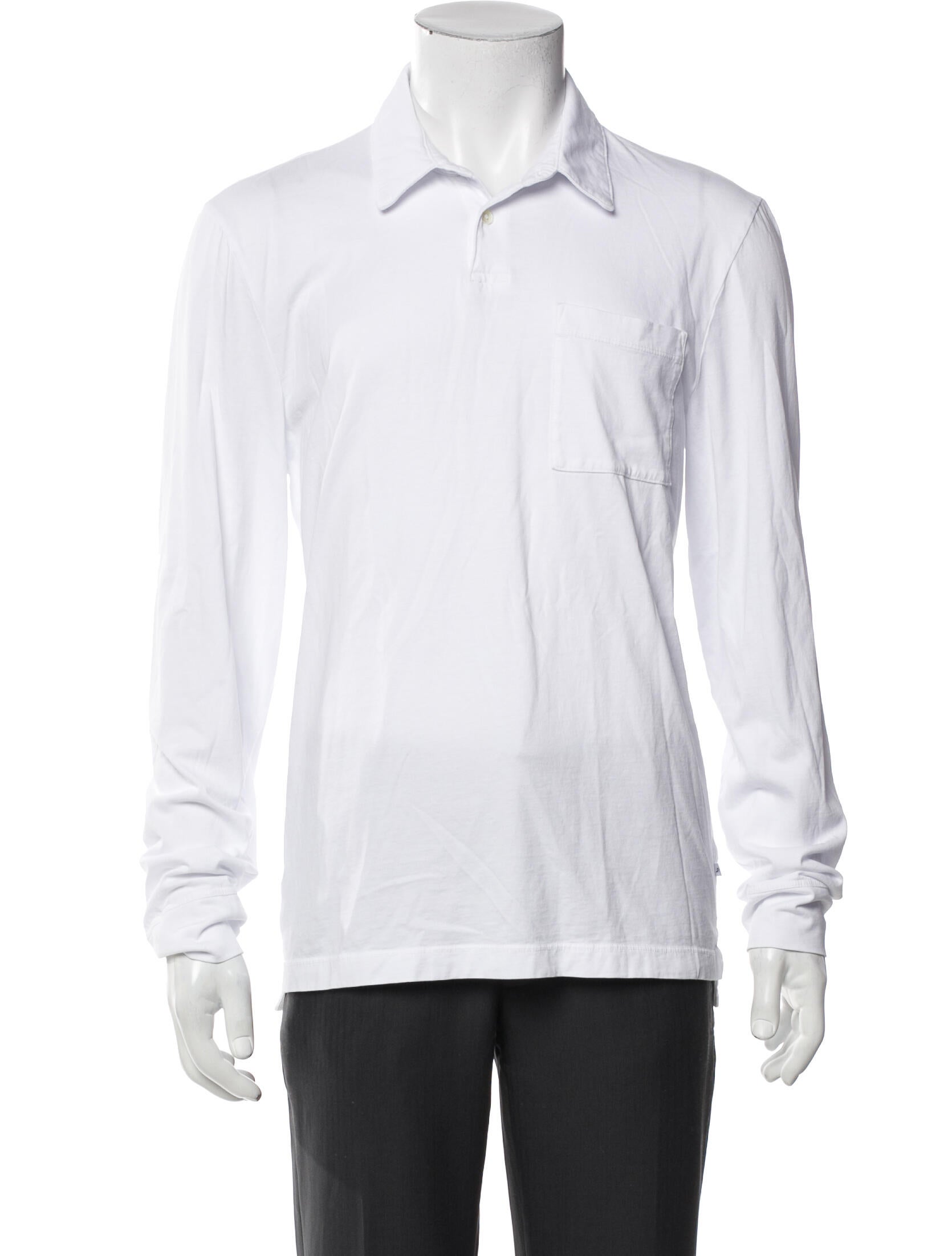 James Perse Collar Long Sleeve Polo Shirt