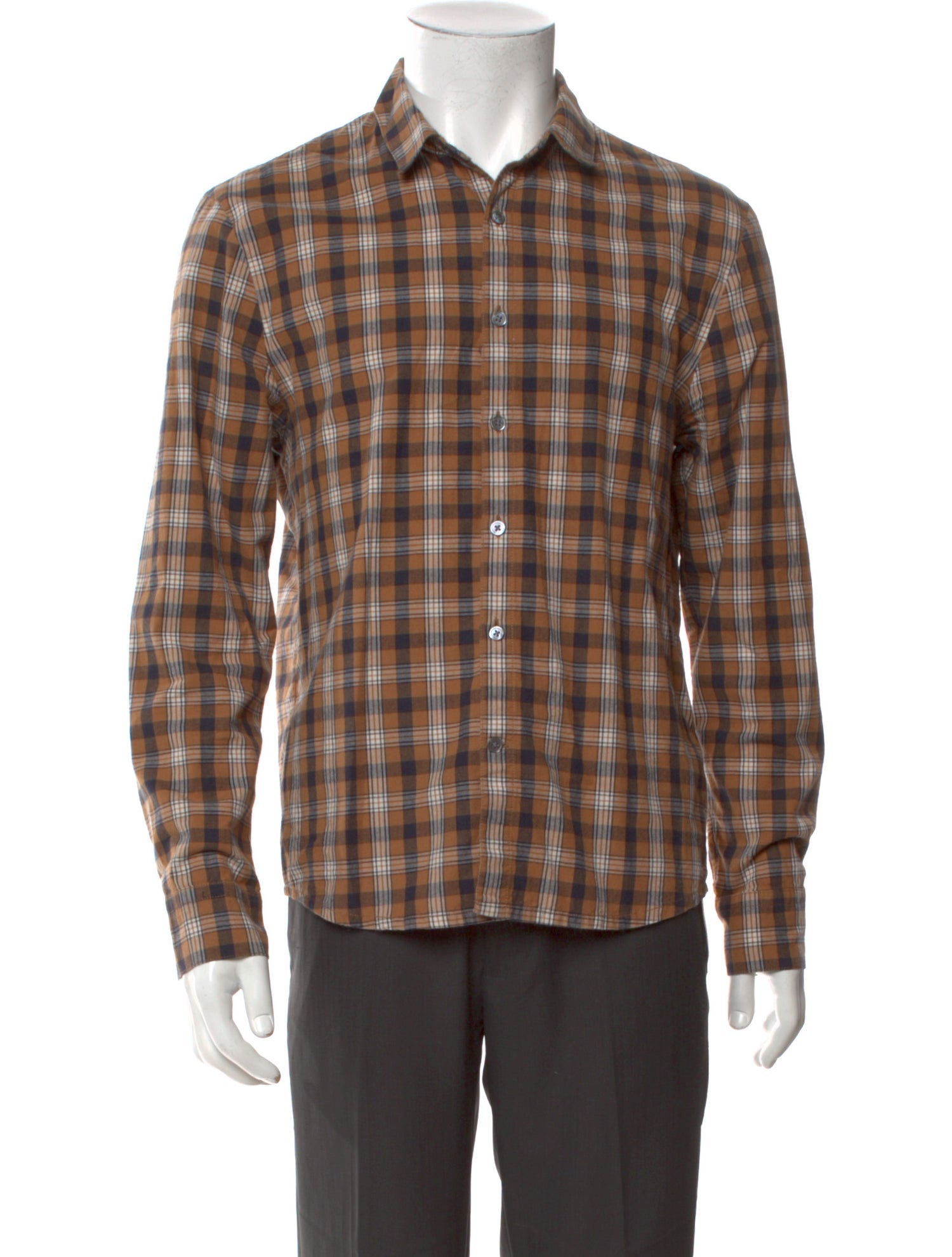 James Perse Plaid Print Long Sleeve Shirt