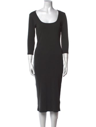 James Perse Scoop Neck Midi Length Dress