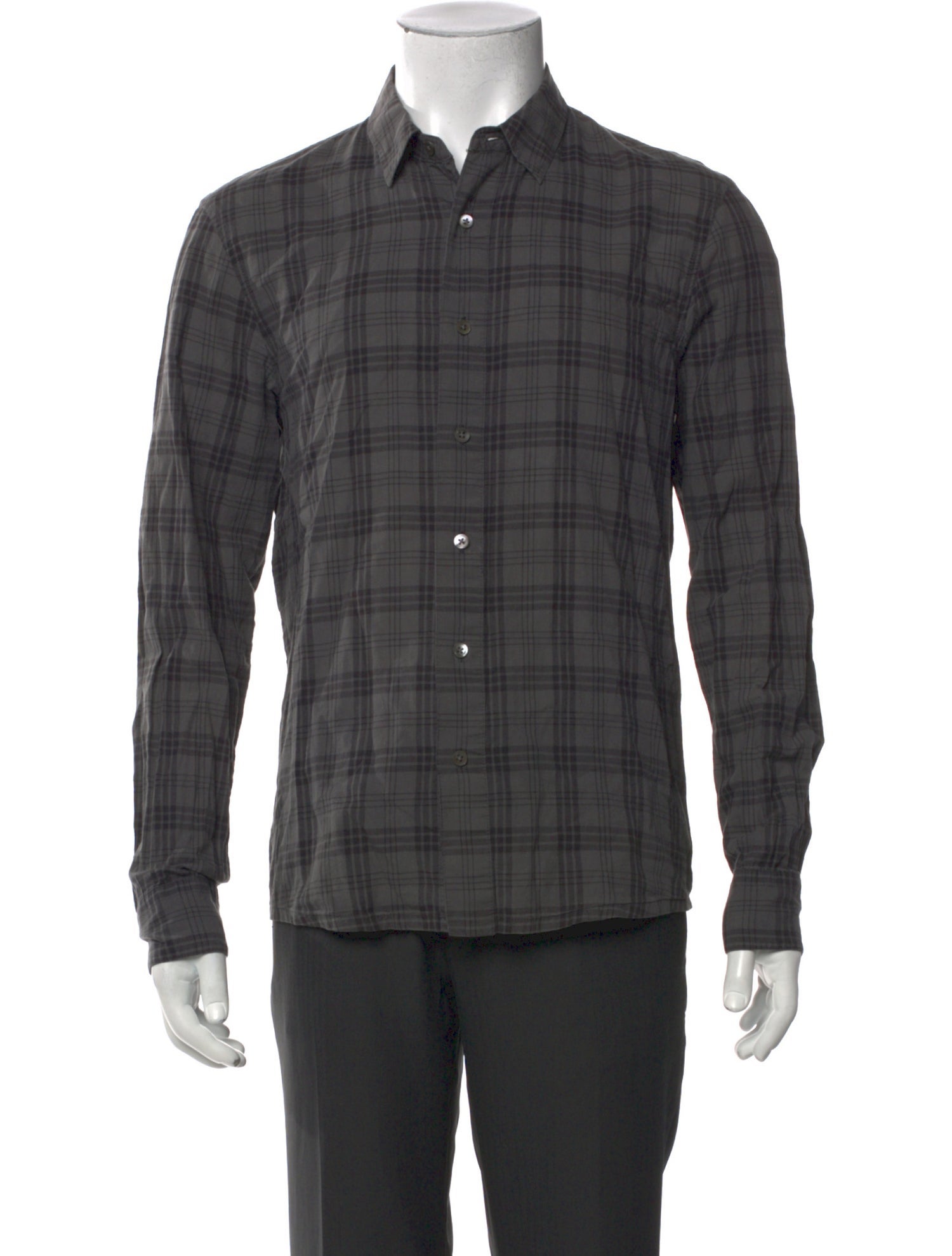 James Perse Plaid Print Long Sleeve Shirt