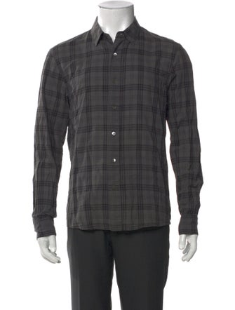 James Perse Plaid Print Long Sleeve Shirt