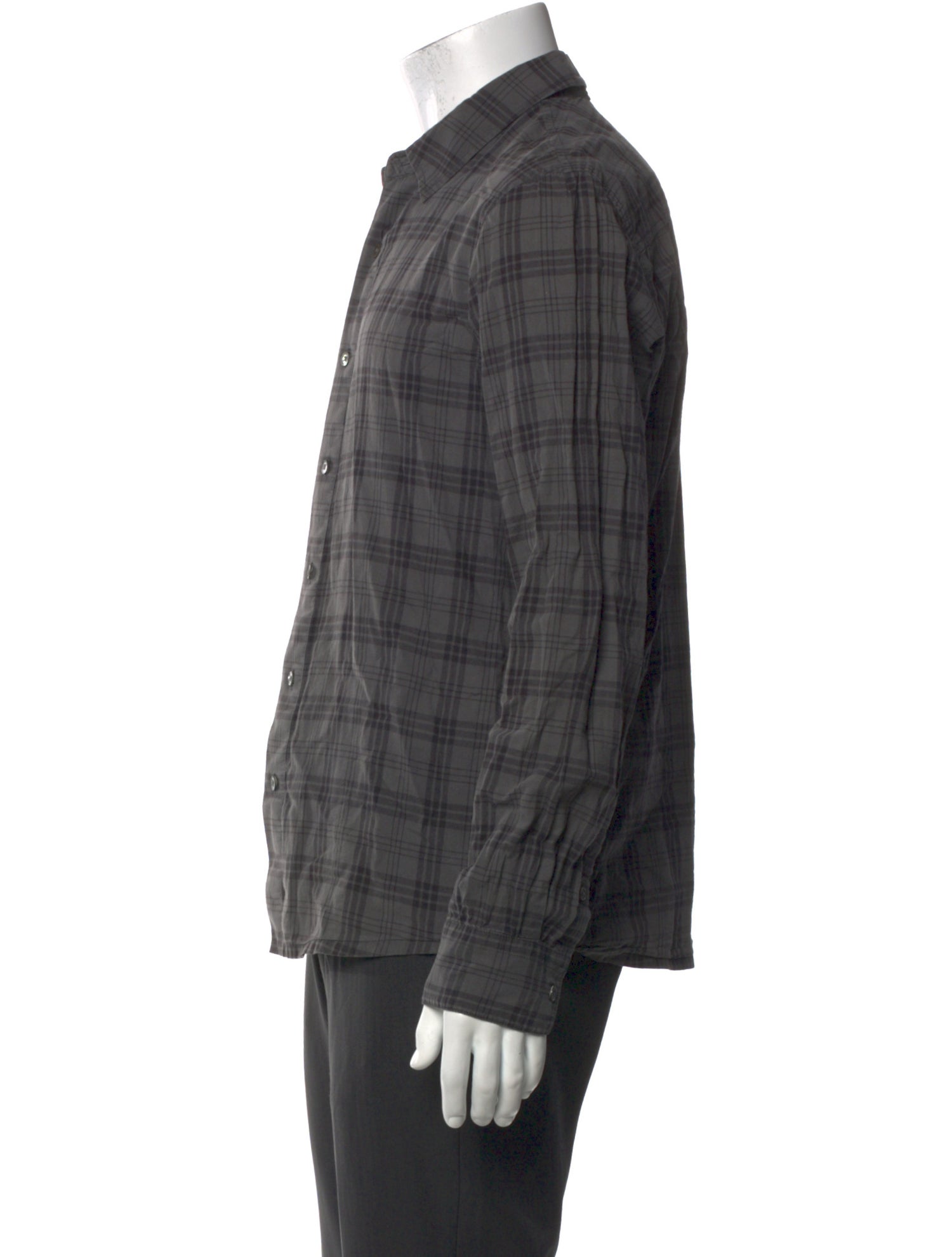 James Perse Plaid Print Long Sleeve Shirt