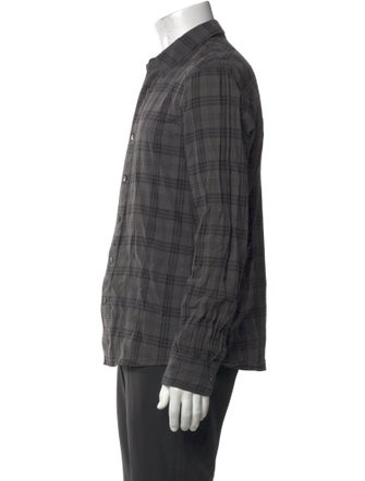 James Perse Plaid Print Long Sleeve Shirt