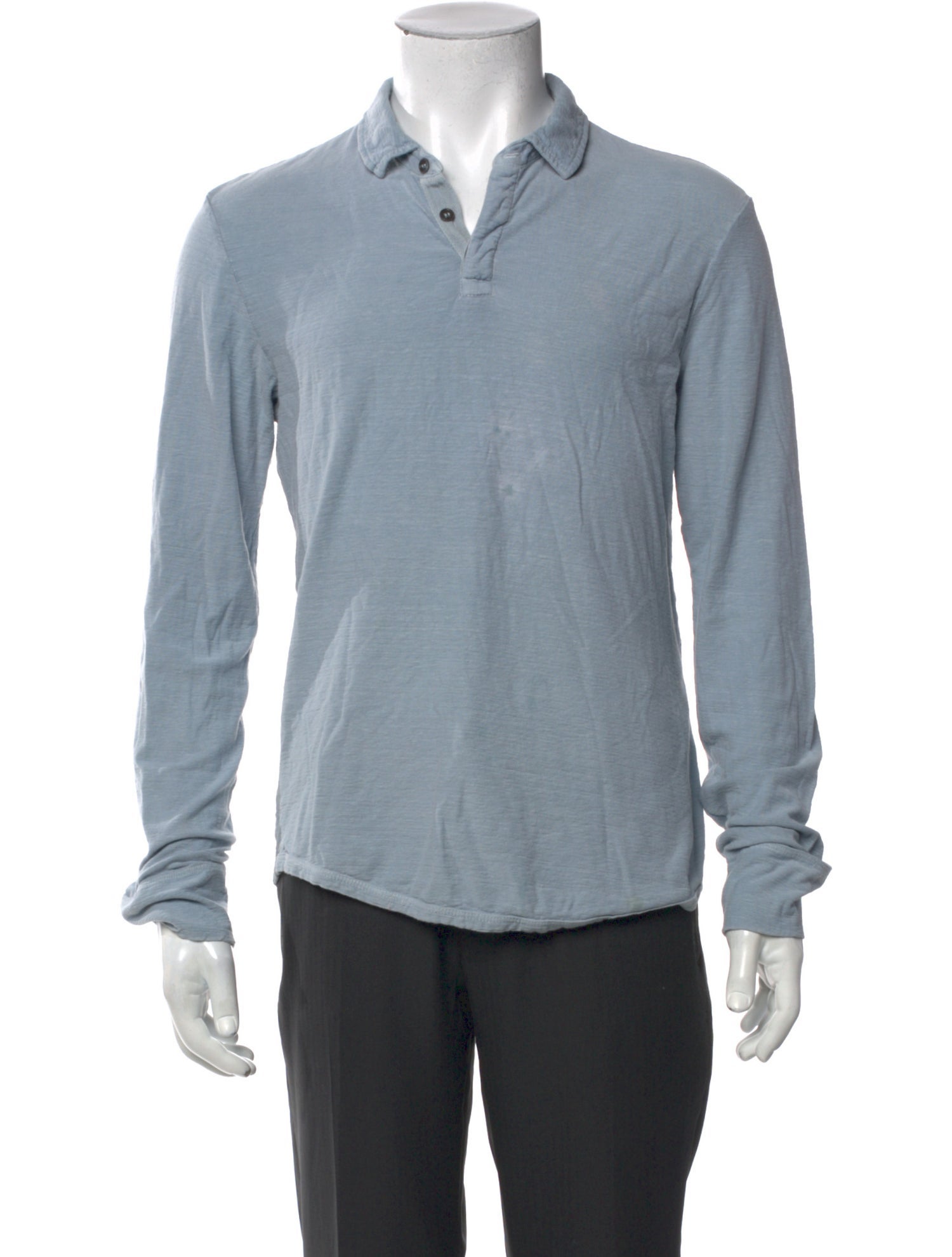 James Perse Collar Long Sleeve Polo Shirt