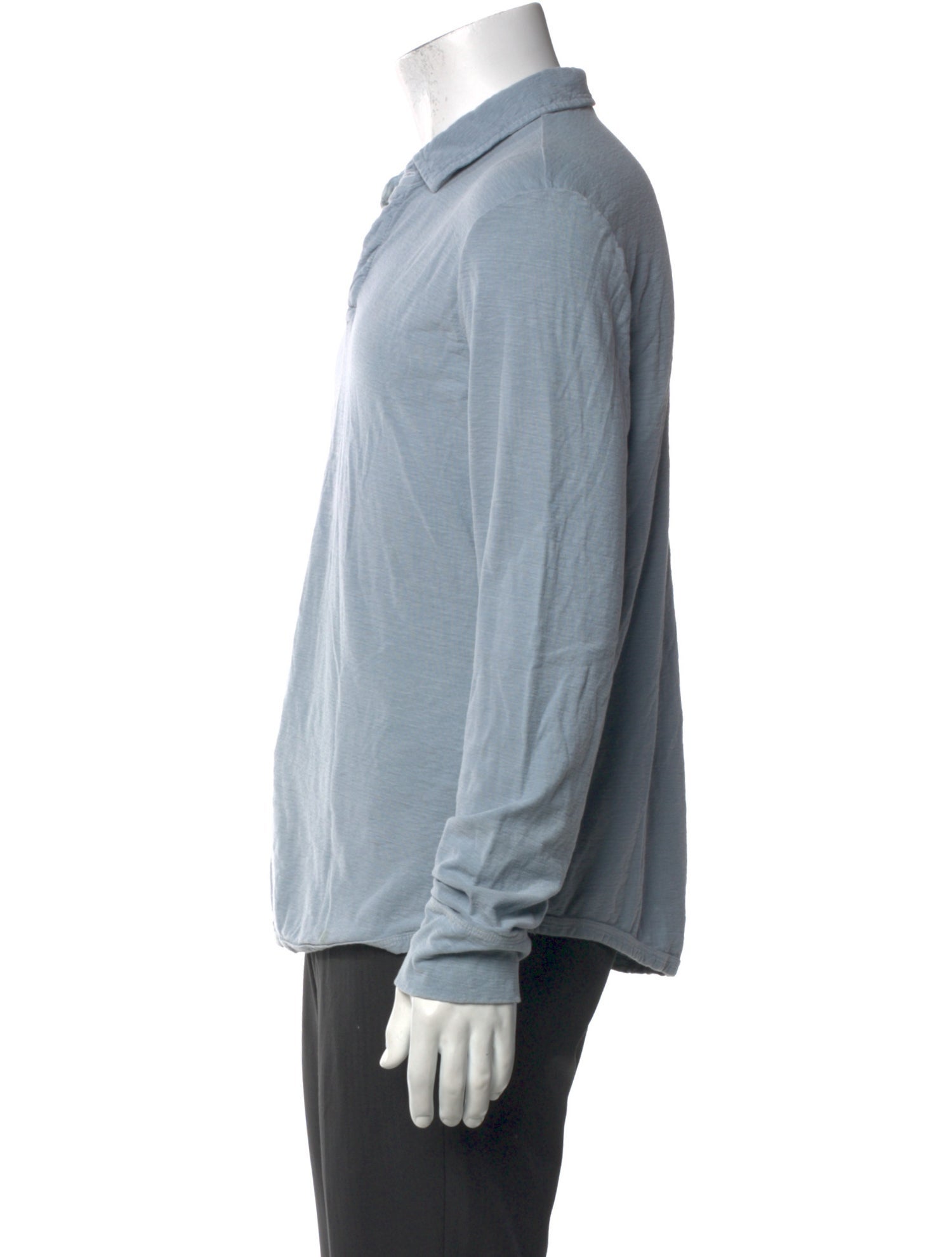 James Perse Collar Long Sleeve Polo Shirt